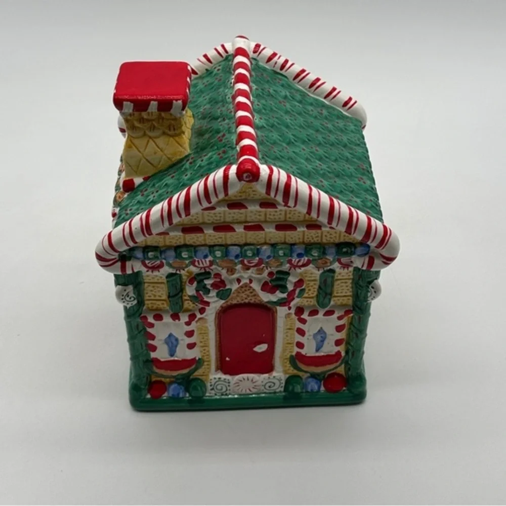 Christmas Gingerbread House Cookie Jar Ceramic In‎ Original Box Xmas Baking